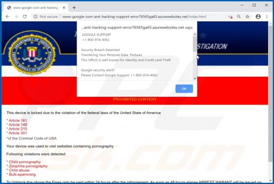 FBI CRIMINAL INVESTIGATION POP-UP Betrug